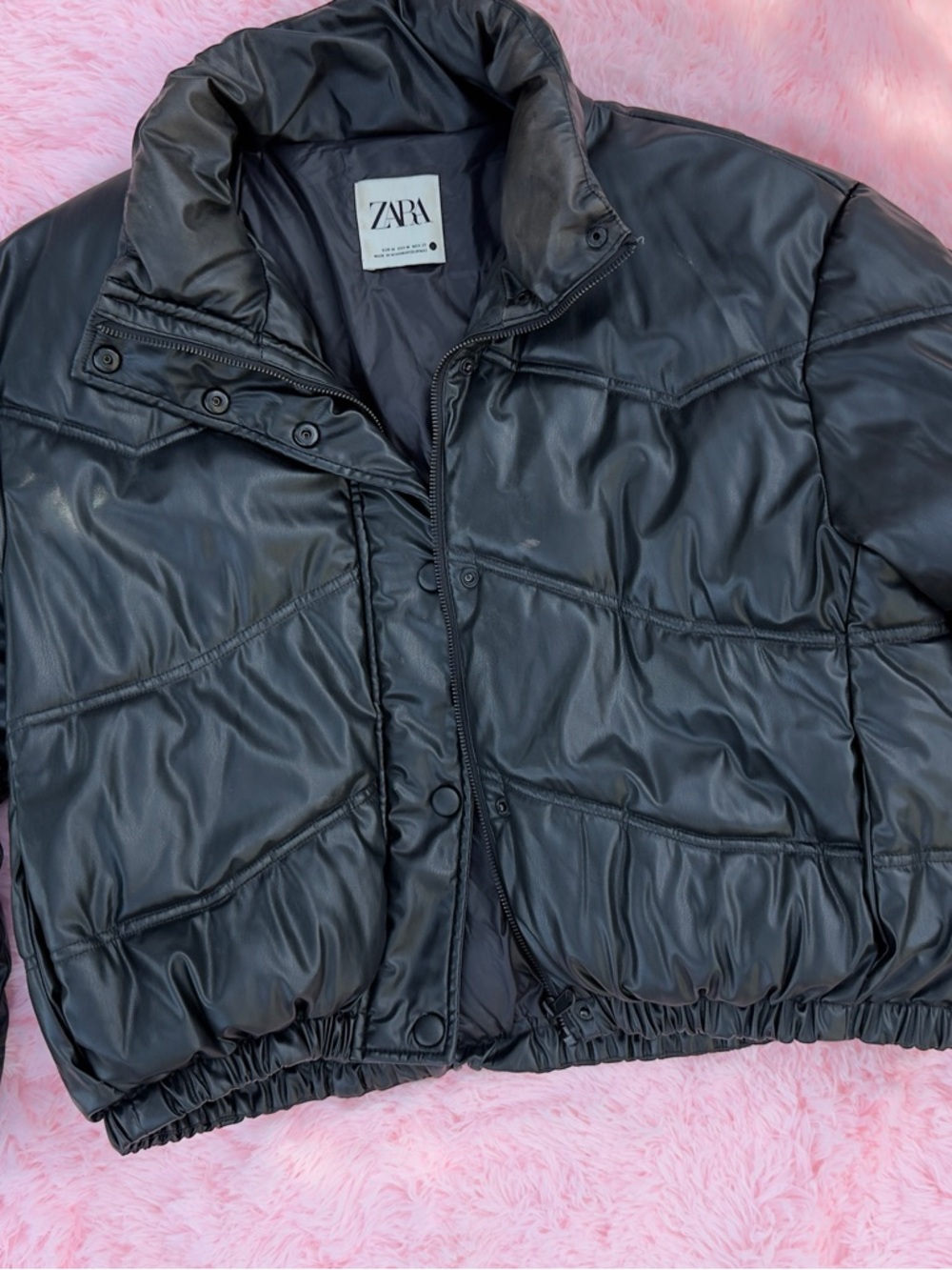 ZARA Black Quilted Puffer Jacket
